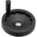 J.W. Winco JW Winco - - Plastic Solid Disk Handwheel w/ Rev Handle - 3.94" Dia x .16" Pilot Hole 6380005